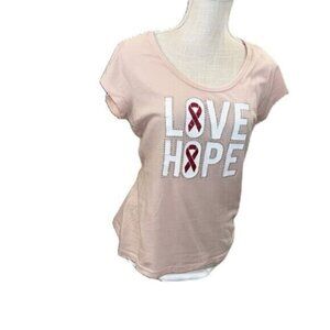 Women’s G By Guess Top Pink Short Sleeve Large